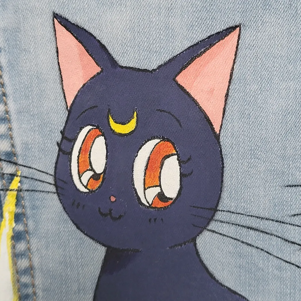 Kurtka jeansowa z motywami anime